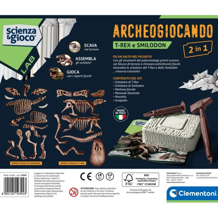 Archeogiocando - T-rex e Smilodon 2in1^Clementoni Sale