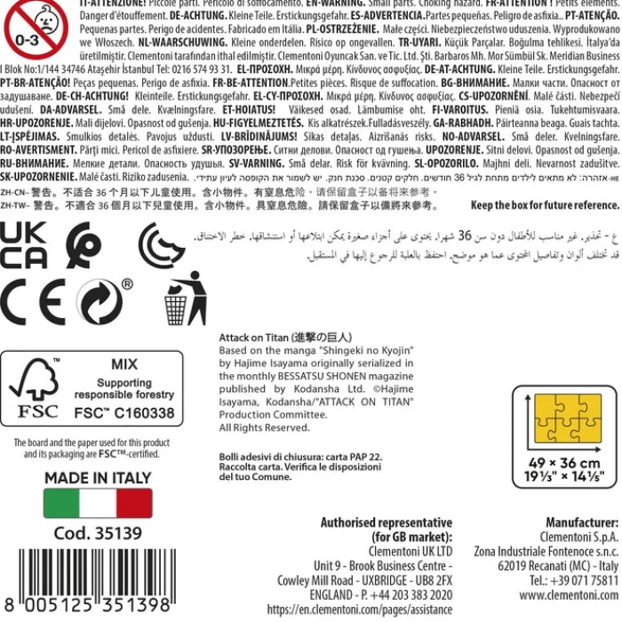 Attack on Titan - 500 pezzi^Clementoni Outlet