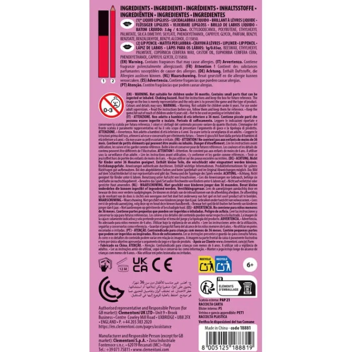 Lipgloss e Matita per Labbra - Cherry Color^Clementoni Discount