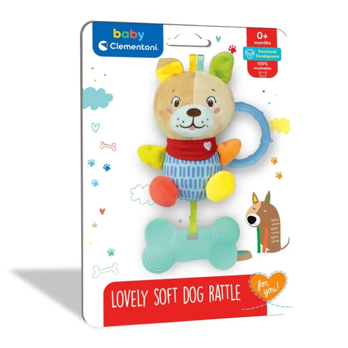 Lovely Soft Dog Rattle^Clementoni New