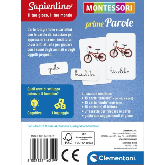 Montessori carte - Prime parole^Clementoni New