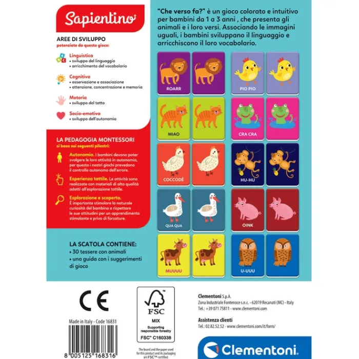 Montessori Flashcards - Che verso fa?^Clementoni New