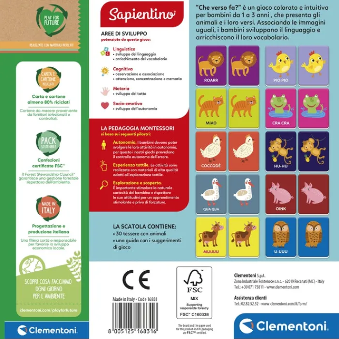 Montessori Flashcards - Che verso fa?^Clementoni New