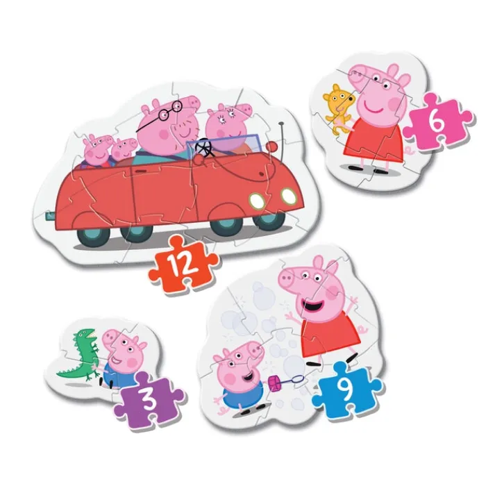Peppa Pig - 1x3 + 1x6 + 1x9 + 1x12 pezzi^Clementoni