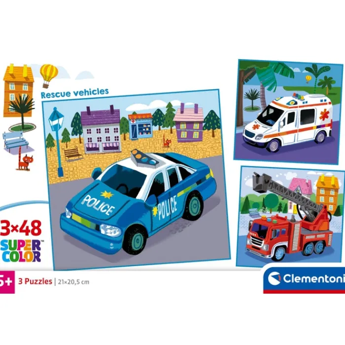 Rescue Vehicles - 3x48 pezzi^Clementoni Outlet