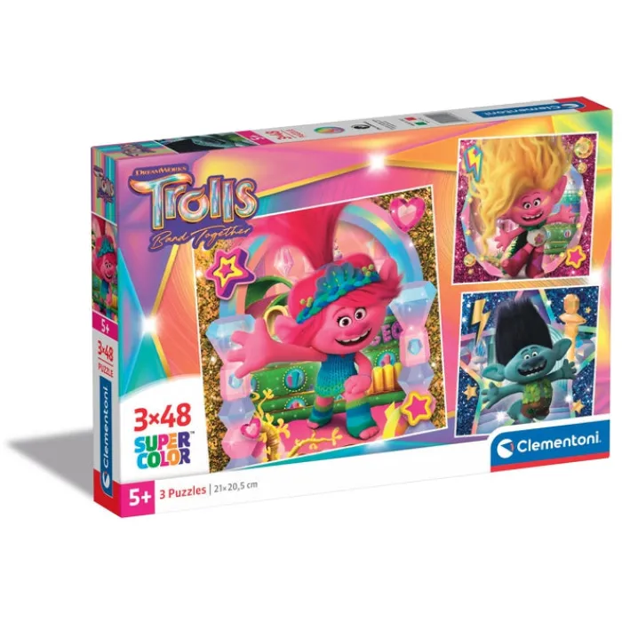 Trolls 3 - 3x48 pezzi^Clementoni New
