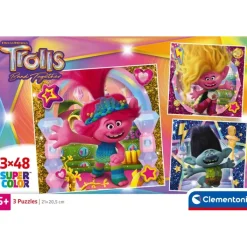 Trolls 3 - 3x48 pezzi^Clementoni New