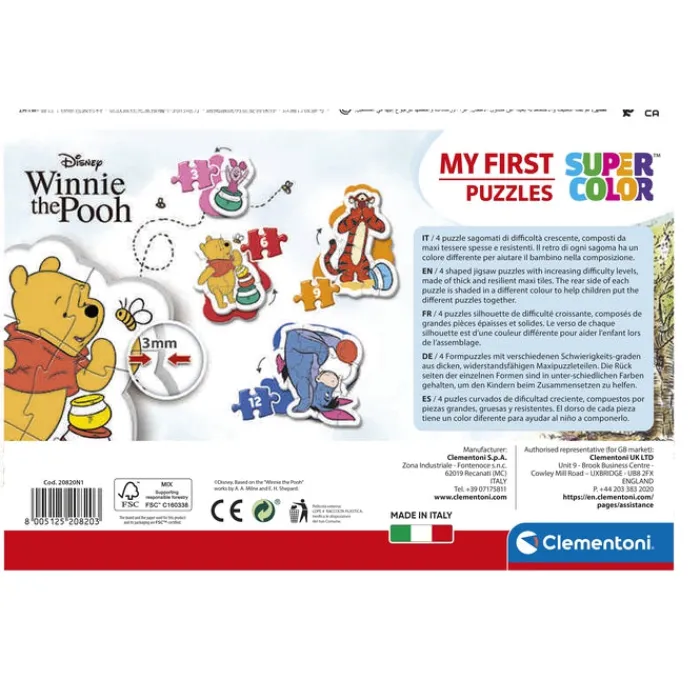Winnie the Pooh - 1x3 + 1x6 + 1x9 + 1x12 pezzi^Clementoni Clearance