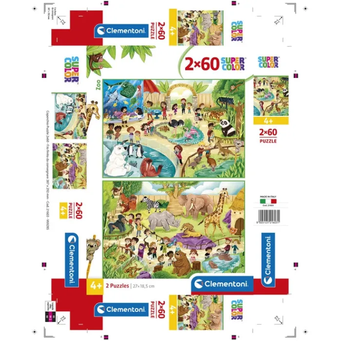 Zoo - 2x60 pezzi^Clementoni New